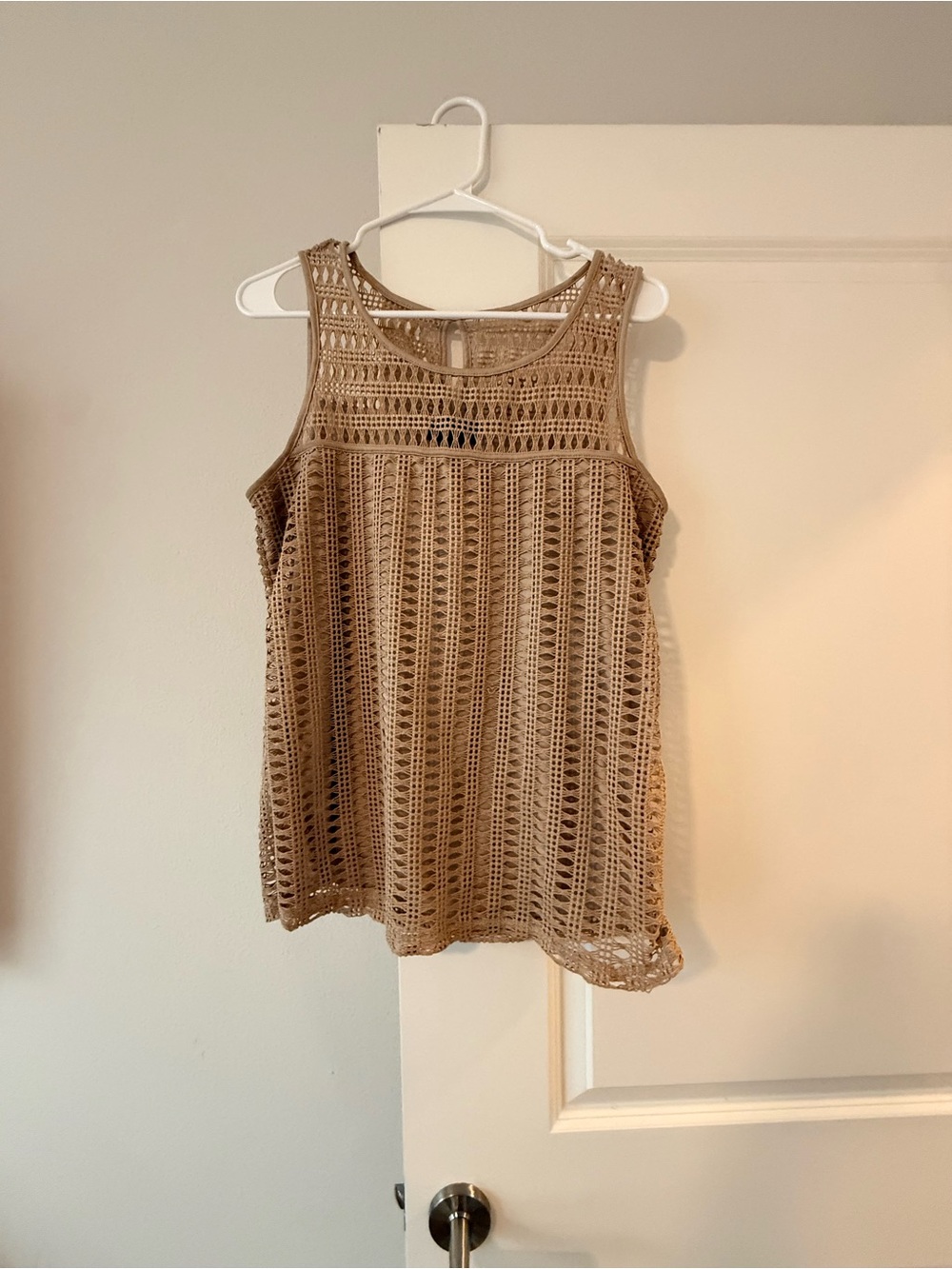NAIF Crochet Tank Top in Tan